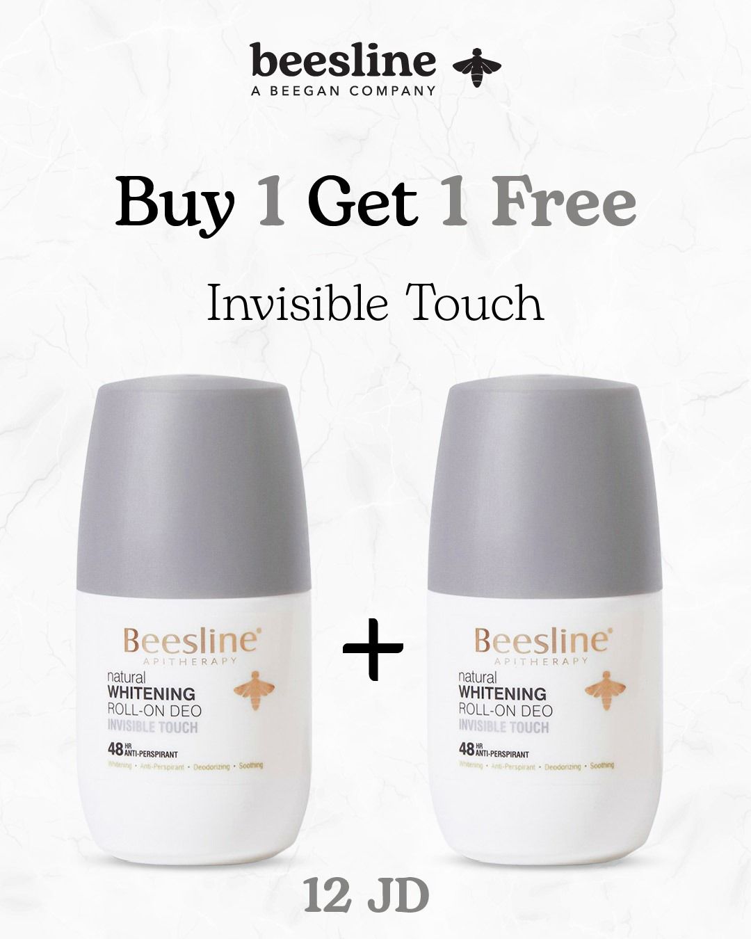 Beesline Whitening Roll-On Deodorant Invisible Touch 1+1